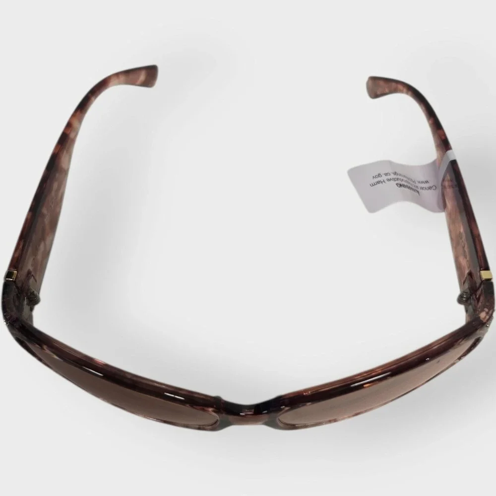 NEW‎ Bebe Pink Marble Rhinestone Sunglasses Womens Brown Lens Y2K Wrap Frame